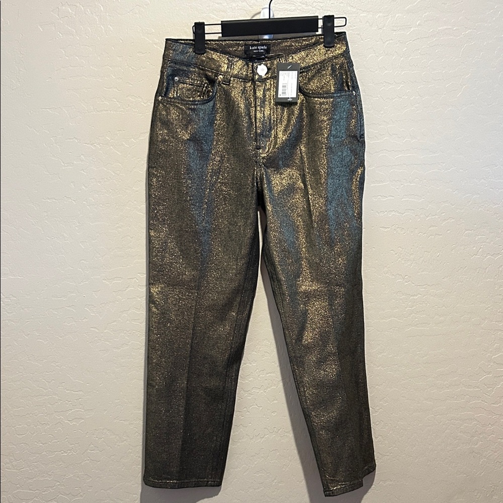 Kate Spade Metallic Gold Ankle Jeans
